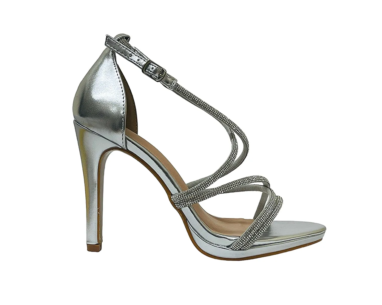 Women's Crossover Diamante Strappy Sandals