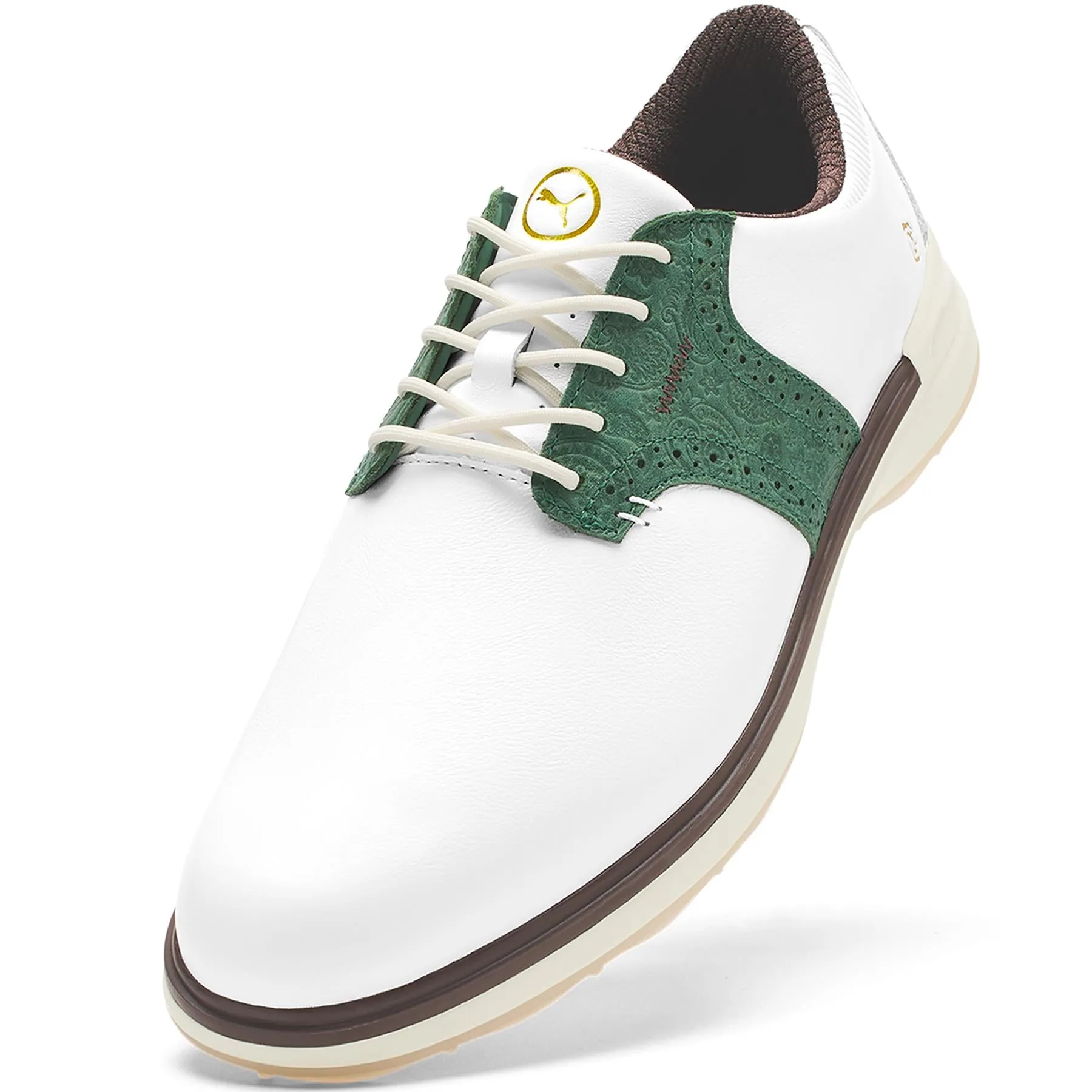 x QGC Avant Leather Spikeless Golf Shoes White/Green - SS24